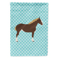 Percheron Horse Blue Check House Flag 28x40 Porch Sleeve Pole Decorative Outside Yard Banner Artwork Wall Hanging, Polyester