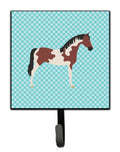 Pinto Horse Blue Check Leash or Key Holder Wall Hooks, Key Hooks Holder, Coat Rack Wall Mount, Coat Hooks, Hooks for Hanging Keys, Towels, Aprons, Leashes