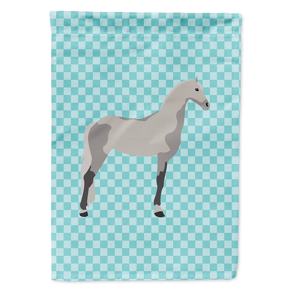 Orlov Trotter Horse Blue Check House Flag 28x40 Porch Sleeve Pole Decorative Outside Yard Banner Artwork Wall Hanging, Polyester