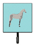 Orlov Trotter Horse Blue Check Leash or Key Holder Wall Hooks, Key Hooks Holder, Coat Rack Wall Mount, Coat Hooks, Hooks for Hanging Keys, Towels, Aprons, Leashes