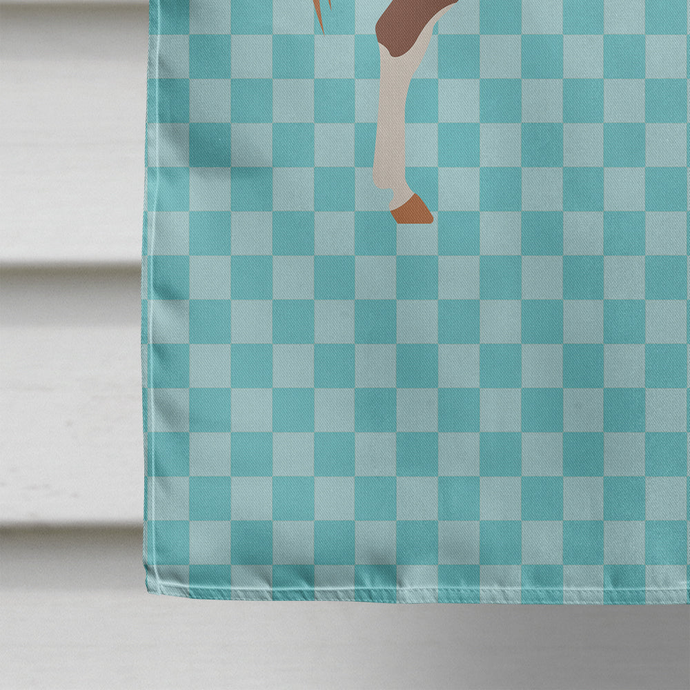 Hannoverian Horse Blue Check House Flag 28x40 Porch Sleeve Pole Decorative Outside Yard Banner Artwork Wall Hanging, Polyester