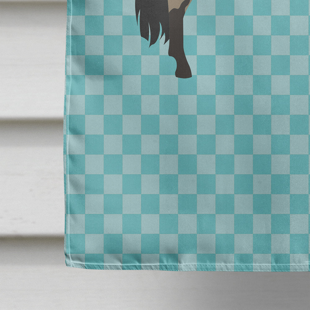 Welsh Pony Horse Blue Check House Flag 28x40 Porch Sleeve Pole Decorative Outside Yard Banner Artwork Wall Hanging, Polyester