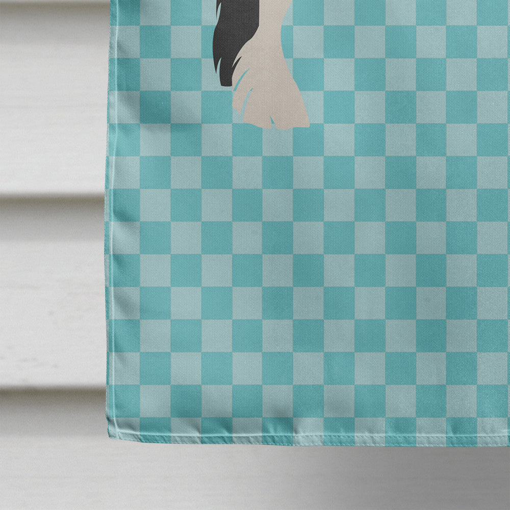 Cyldesdale Horse Blue Check House Flag 28x40 Porch Sleeve Pole Decorative Outside Yard Banner Artwork Wall Hanging, Polyester