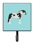 Cyldesdale Horse Blue Check Leash or Key Holder Wall Hooks, Key Hooks Holder, Coat Rack Wall Mount, Coat Hooks, Hooks for Hanging Keys, Towels, Aprons, Leashes