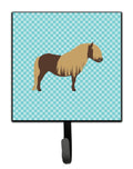 Shetland Pony Horse Blue Check Leash or Key Holder Wall Hooks, Key Hooks Holder, Coat Rack Wall Mount, Coat Hooks, Hooks for Hanging Keys, Towels, Aprons, Leashes