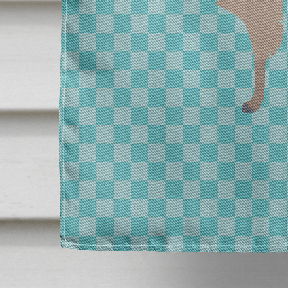 Llama Blue Check House Flag 28x40 Porch Sleeve Pole Decorative Outside Yard Banner Artwork Wall Hanging, Polyester