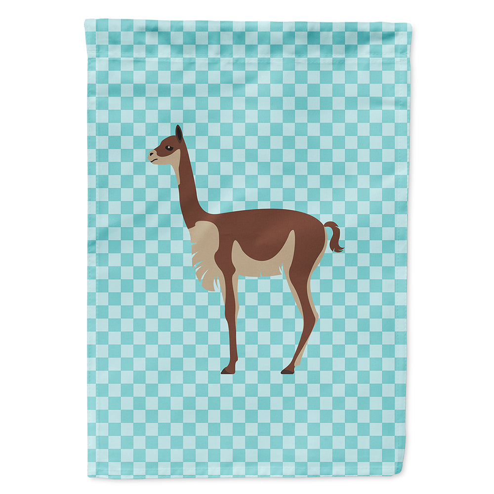 Vicugna or Vicuna Blue Check House Flag 28x40 Porch Sleeve Pole Decorative Outside Yard Banner Artwork Wall Hanging, Polyester