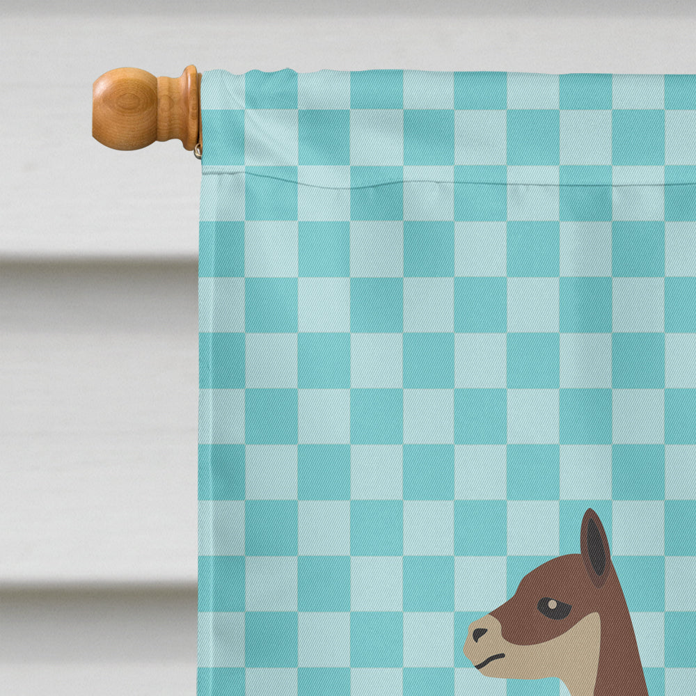 Vicugna or Vicuna Blue Check House Flag 28x40 Porch Sleeve Pole Decorative Outside Yard Banner Artwork Wall Hanging, Polyester