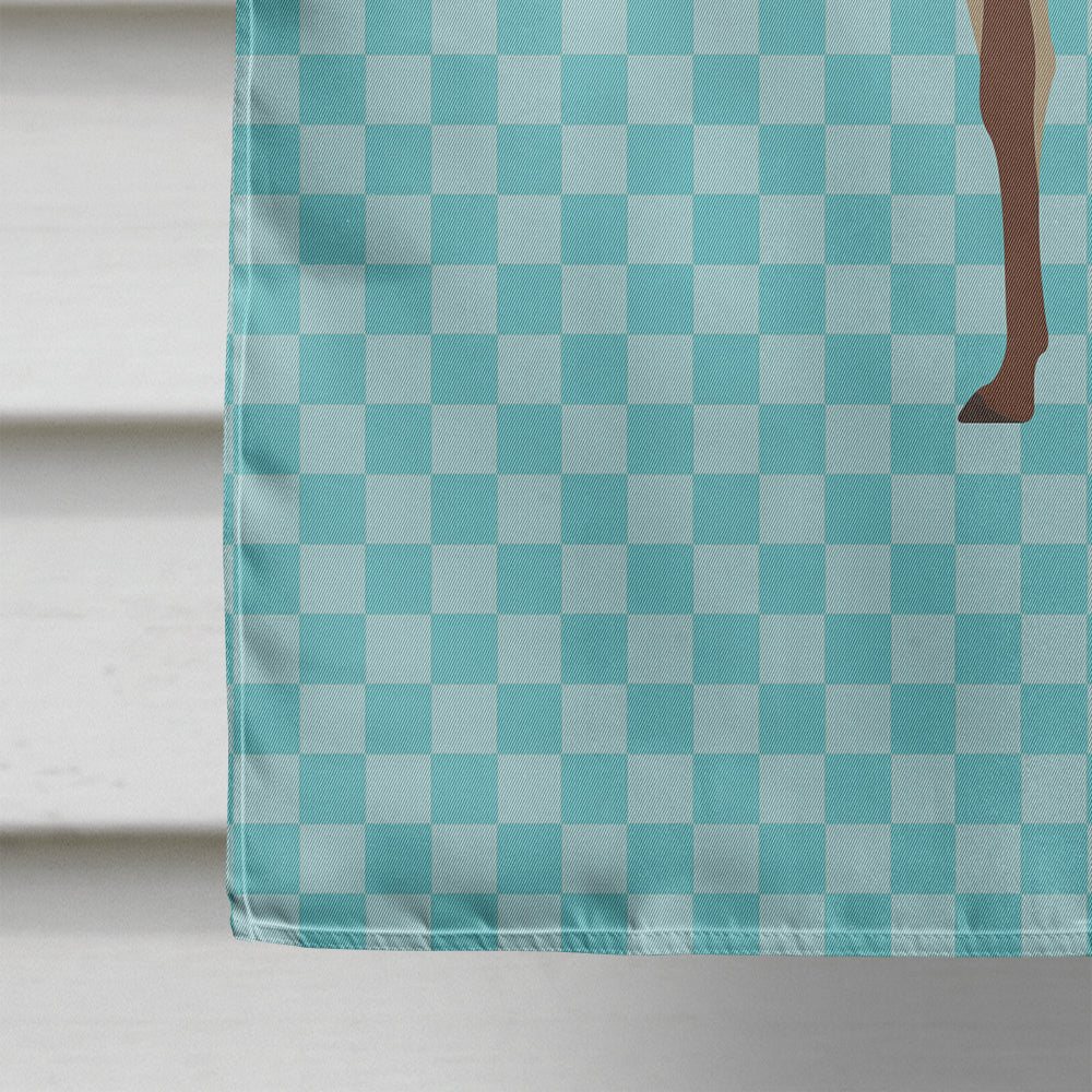 Vicugna or Vicuna Blue Check House Flag 28x40 Porch Sleeve Pole Decorative Outside Yard Banner Artwork Wall Hanging, Polyester