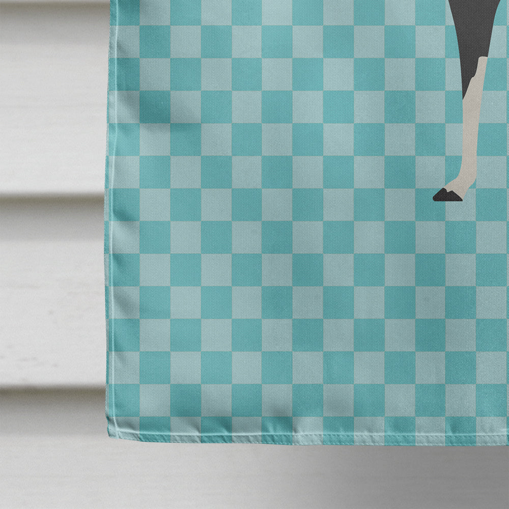 Llama Q' Ara Blue Check House Flag 28x40 Porch Sleeve Pole Decorative Outside Yard Banner Artwork Wall Hanging, Polyester