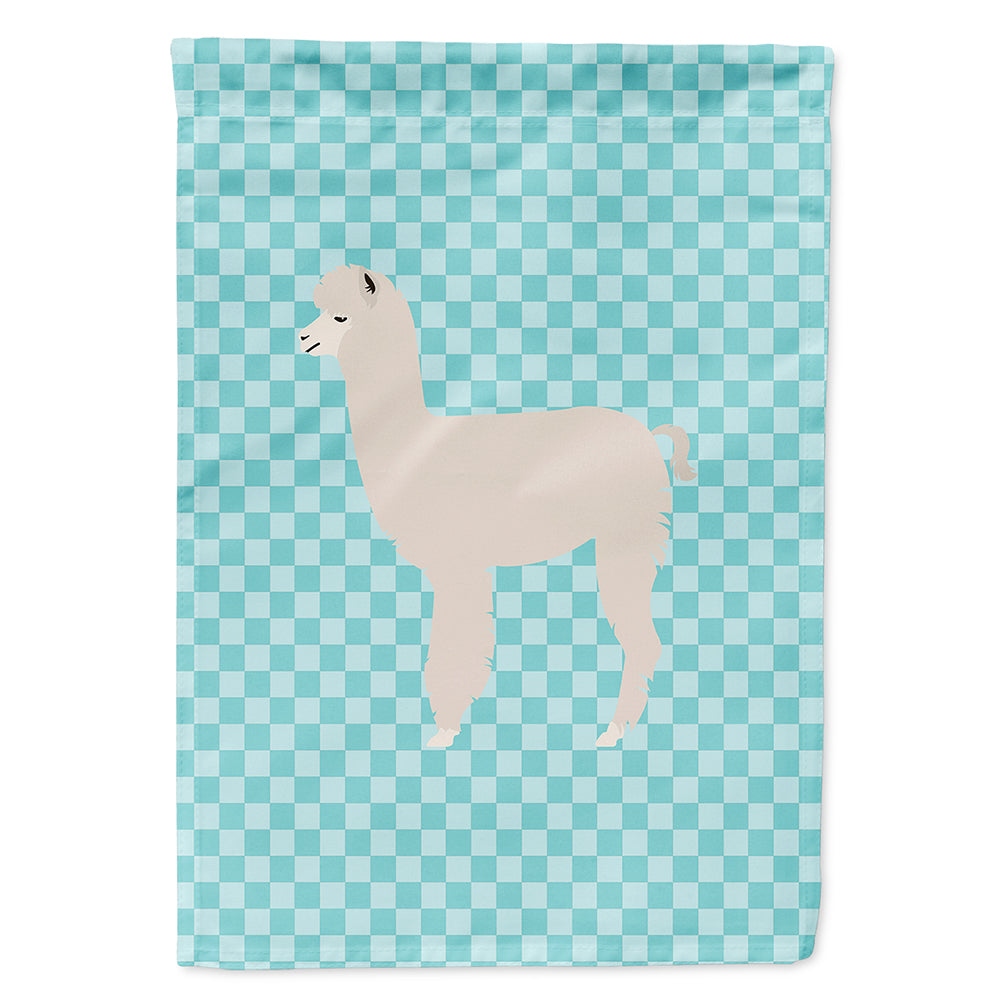 Alpaca Blue Check House Flag 28x40 Porch Sleeve Pole Decorative Outside Yard Banner Artwork Wall Hanging, Polyester