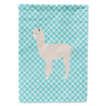 Alpaca Blue Check House Flag 28x40 Porch Sleeve Pole Decorative Outside Yard Banner Artwork Wall Hanging, Polyester