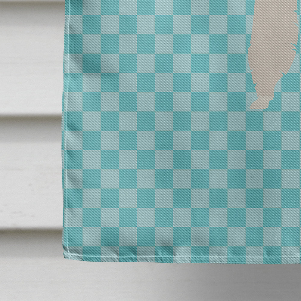 Alpaca Blue Check House Flag 28x40 Porch Sleeve Pole Decorative Outside Yard Banner Artwork Wall Hanging, Polyester