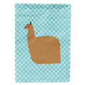 Alpaca Suri Blue Check House Flag 28x40 Porch Sleeve Pole Decorative Outside Yard Banner Artwork Wall Hanging, Polyester