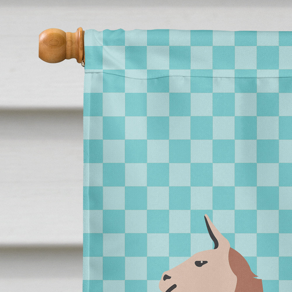 Guanaco Blue Check House Flag 28x40 Porch Sleeve Pole Decorative Outside Yard Banner Artwork Wall Hanging, Polyester