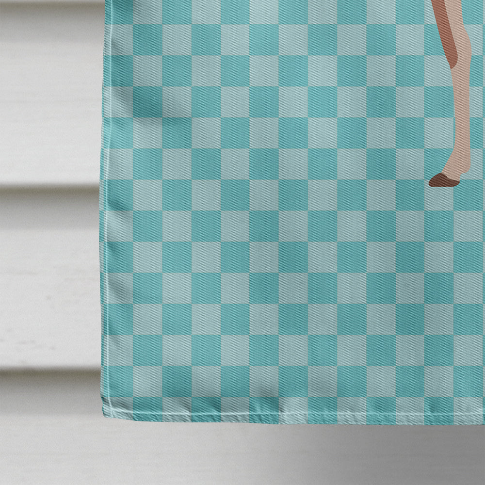 Guanaco Blue Check House Flag 28x40 Porch Sleeve Pole Decorative Outside Yard Banner Artwork Wall Hanging, Polyester