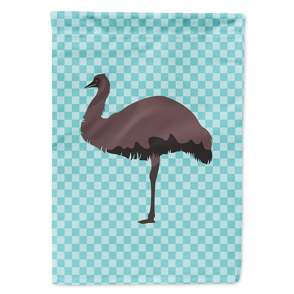 Emu Blue Check House Flag 28x40 Porch Sleeve Pole Decorative Outside Yard Banner Artwork Wall Hanging, Polyester