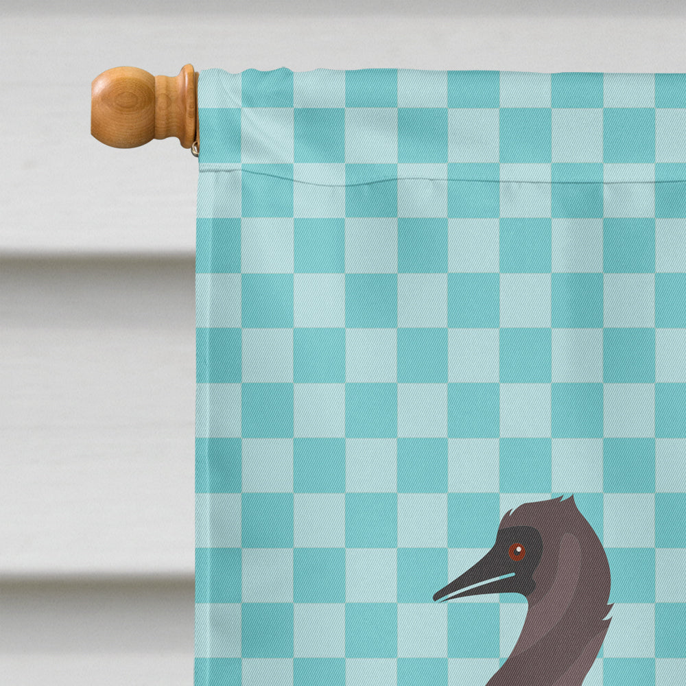 Emu Blue Check House Flag 28x40 Porch Sleeve Pole Decorative Outside Yard Banner Artwork Wall Hanging, Polyester