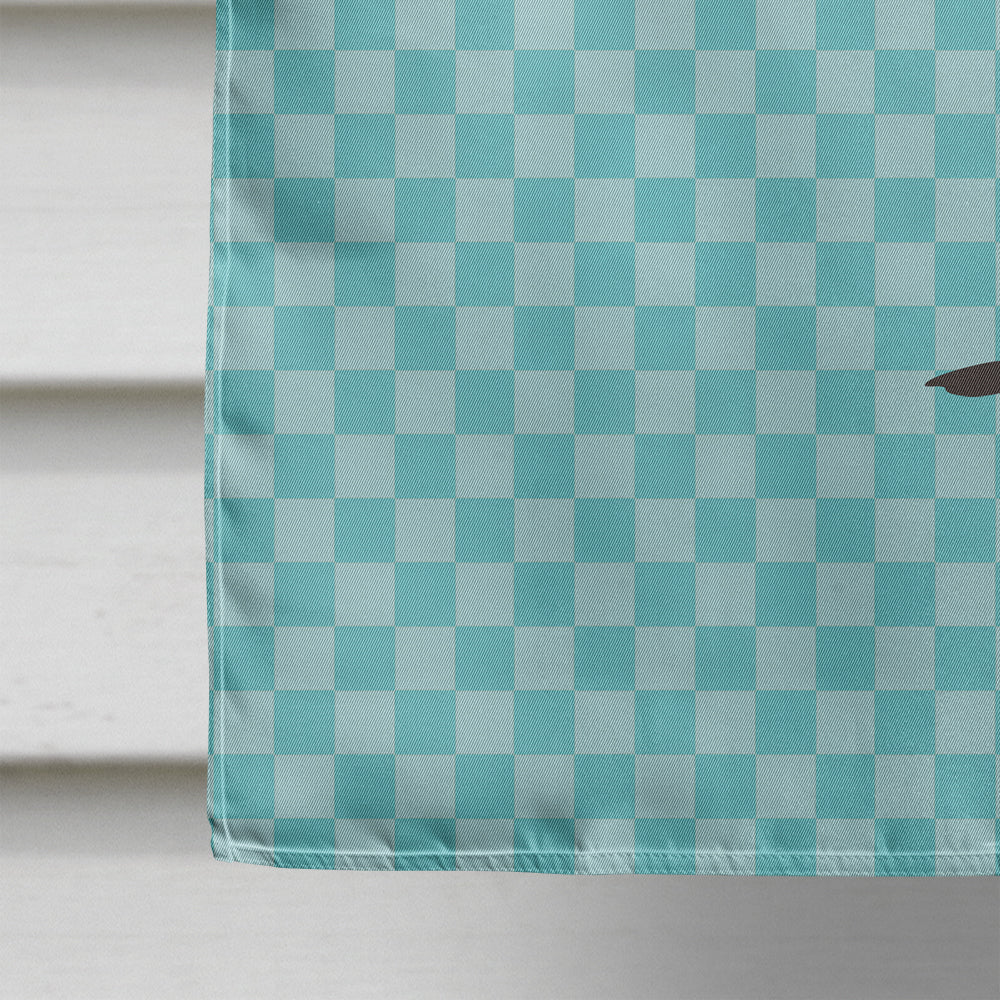 Emu Blue Check House Flag 28x40 Porch Sleeve Pole Decorative Outside Yard Banner Artwork Wall Hanging, Polyester