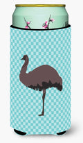 Emu Blue Check Tall Boy Hugger Can Cooler Sleeve Machine Washable Drink Collapsible Insulator Beverage Insulated Holder