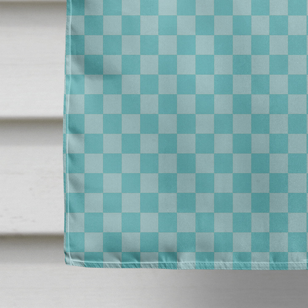 Rhea Blue Check House Flag 28x40 Porch Sleeve Pole Decorative Outside Yard Banner Artwork Wall Hanging, Polyester