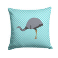 Rhea Blue Check Decorative Throw Pillow 14x14 Indoor Outdoor Accent Cushion, Fabric Cover with Insert for Sofa, Bed, Porch & Living Room