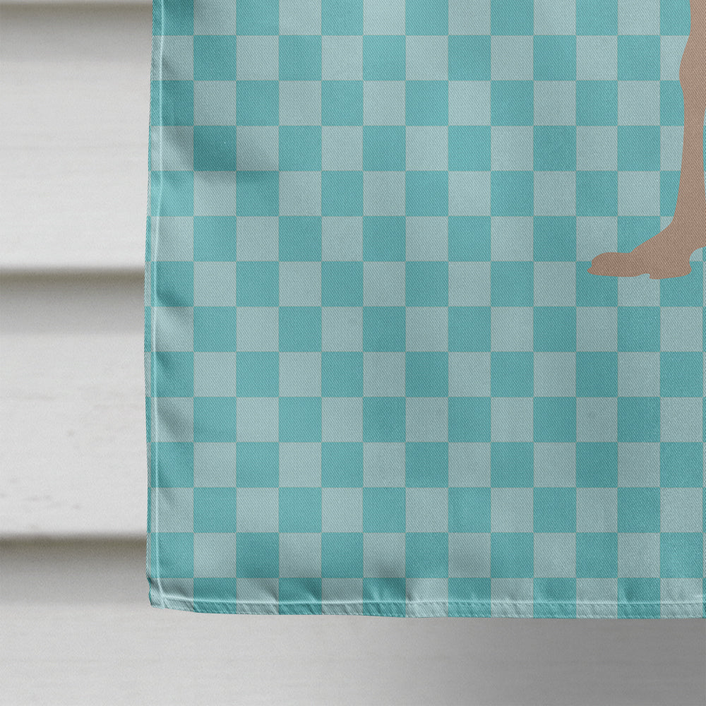 Common Ostrich Blue Check House Flag 28x40 Porch Sleeve Pole Decorative Outside Yard Banner Artwork Wall Hanging, Polyester
