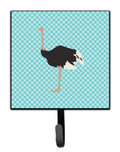 Common Ostrich Blue Check Leash or Key Holder Wall Hooks, Key Hooks Holder, Coat Rack Wall Mount, Coat Hooks, Hooks for Hanging Keys, Towels, Aprons, Leashes