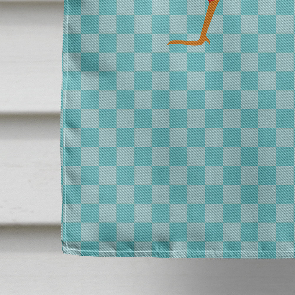 Golden or Chinese Pheasant Blue Check House Flag 28x40 Porch Sleeve Pole Decorative Outside Yard Banner Artwork Wall Hanging, Polyester