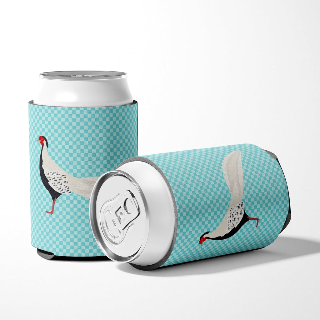 Silver Pheasant Blue Check Can or Bottle Hugger Cooler Sleeve for Standard 12 oz Cans, Insulated Foam Beer & Soda Can Hugger Reusable