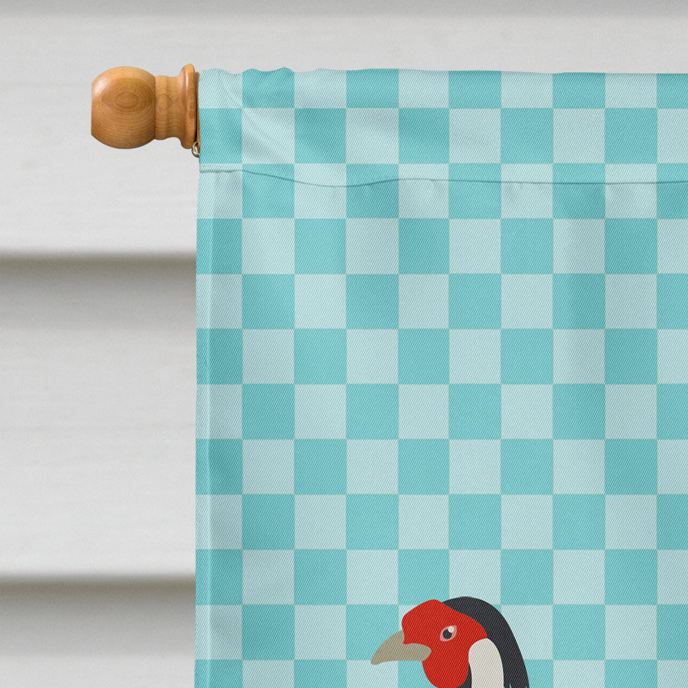Silver Pheasant Blue Check House Flag 28x40 Porch Sleeve Pole Decorative Outside Yard Banner Artwork Wall Hanging, Polyester