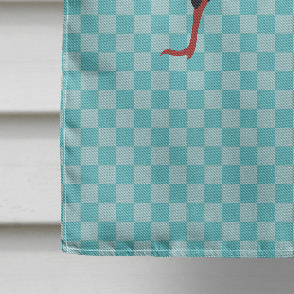 Silver Pheasant Blue Check House Flag 28x40 Porch Sleeve Pole Decorative Outside Yard Banner Artwork Wall Hanging, Polyester