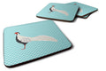 Silver Pheasant Blue Check Foam Coasters Set of 4 Cup Coasters for Indoor Outdoor, Tabletop Protection, Anti Slip, Mouse pad Material