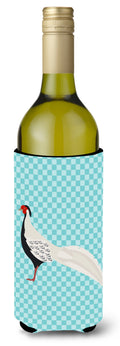 Silver Pheasant Blue Check Wine Bottle Hugger Gift Sleeve for Standard 750 ml Bottles, Insulated Reusable Also Fits Mini Shot & Pint Bottles