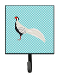 Silver Pheasant Blue Check Leash or Key Holder Wall Hooks, Key Hooks Holder, Coat Rack Wall Mount, Coat Hooks, Hooks for Hanging Keys, Towels, Aprons, Leashes