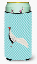 Silver Pheasant Blue Check Tall Boy Hugger Can Cooler Sleeve Machine Washable Drink Collapsible Insulator Beverage Insulated Holder