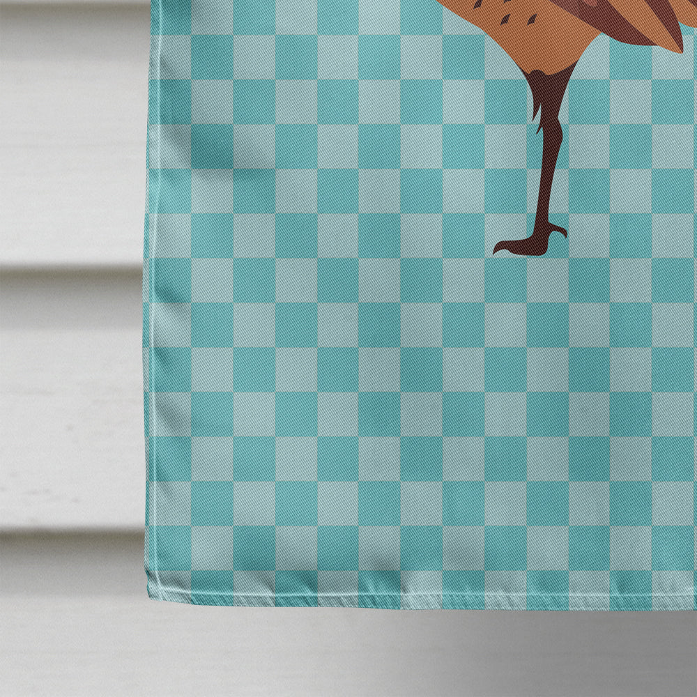 Ring-necked Common Pheasant Blue Check House Flag 28x40 Porch Sleeve Pole Decorative Outside Yard Banner Artwork Wall Hanging, Polyester