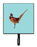 Ring-necked Common Pheasant Blue Check Leash or Key Holder Wall Hooks, Key Hooks Holder, Coat Rack Wall Mount, Coat Hooks, Hooks for Hanging Keys, Towels, Aprons, Leashes