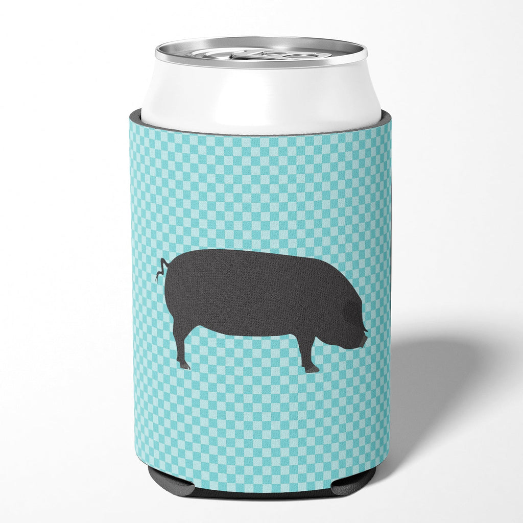 Devon Large Black Pig Blue Check Can or Bottle Hugger Cooler Sleeve for Standard 12 oz Cans, Insulated Foam Beer & Soda Can Hugger Reusable
