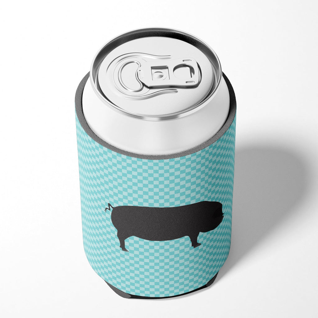 Devon Large Black Pig Blue Check Can or Bottle Hugger Cooler Sleeve for Standard 12 oz Cans, Insulated Foam Beer & Soda Can Hugger Reusable