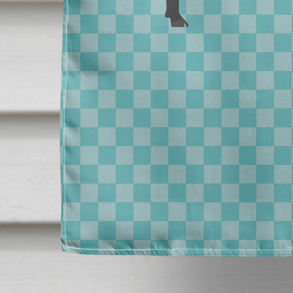 Devon Large Black Pig Blue Check House Flag 28x40 Porch Sleeve Pole Decorative Outside Yard Banner Artwork Wall Hanging, Polyester