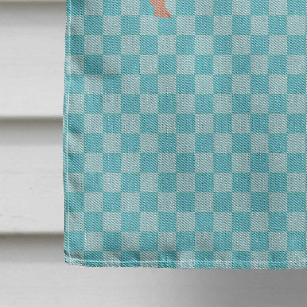 American Landrace Pig Blue Check House Flag 28x40 Porch Sleeve Pole Decorative Outside Yard Banner Artwork Wall Hanging, Polyester