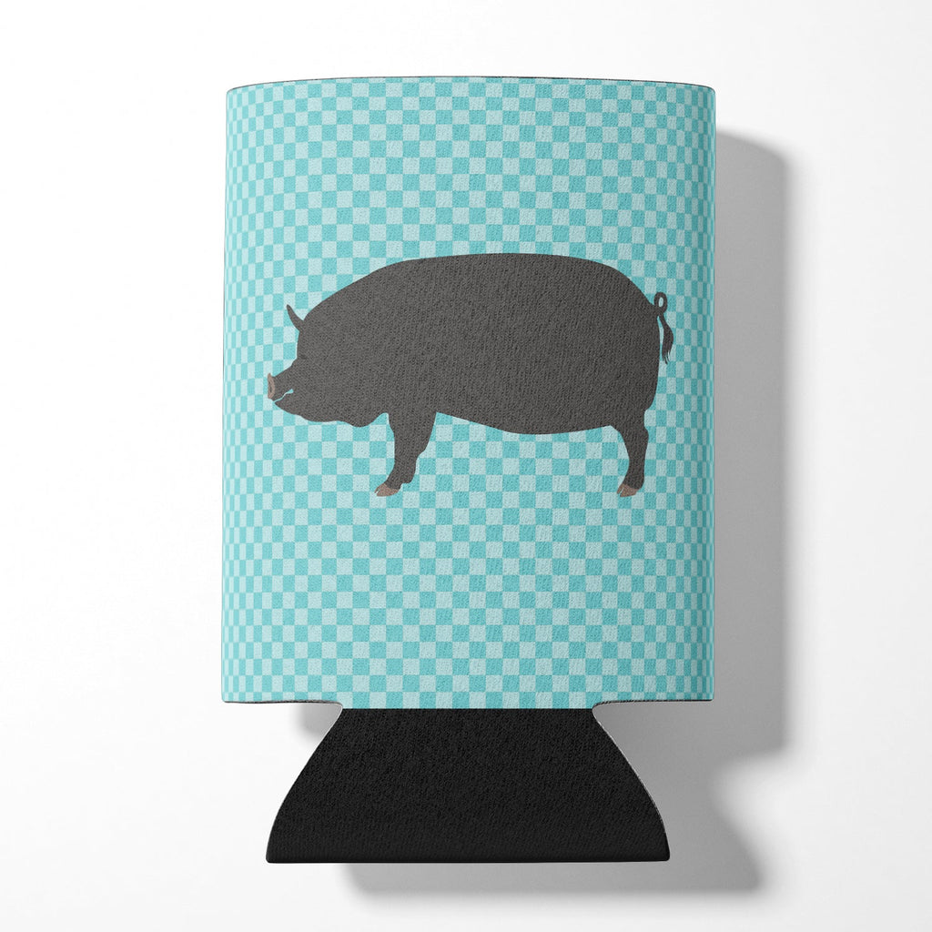 Berkshire Pig Blue Check Can or Bottle Hugger Cooler Sleeve for Standard 12 oz Cans, Insulated Foam Beer & Soda Can Hugger Reusable