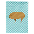 Hungarian Mangalica Pig Blue Check House Flag 28x40 Porch Sleeve Pole Decorative Outside Yard Banner Artwork Wall Hanging, Polyester