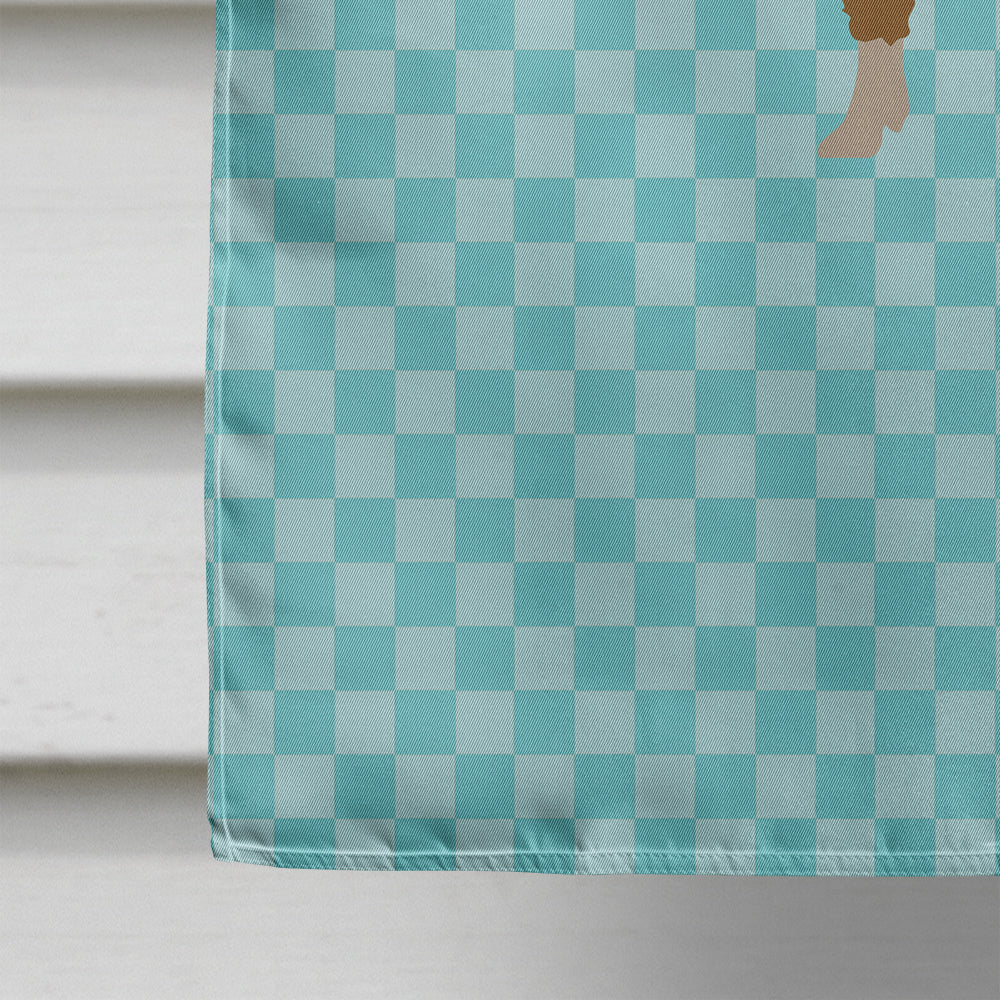 Hungarian Mangalica Pig Blue Check House Flag 28x40 Porch Sleeve Pole Decorative Outside Yard Banner Artwork Wall Hanging, Polyester