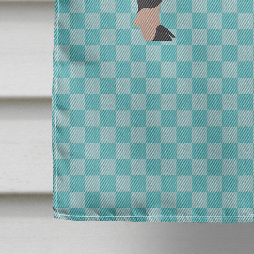 Mini Miniature Pig Blue Check House Flag 28x40 Porch Sleeve Pole Decorative Outside Yard Banner Artwork Wall Hanging, Polyester