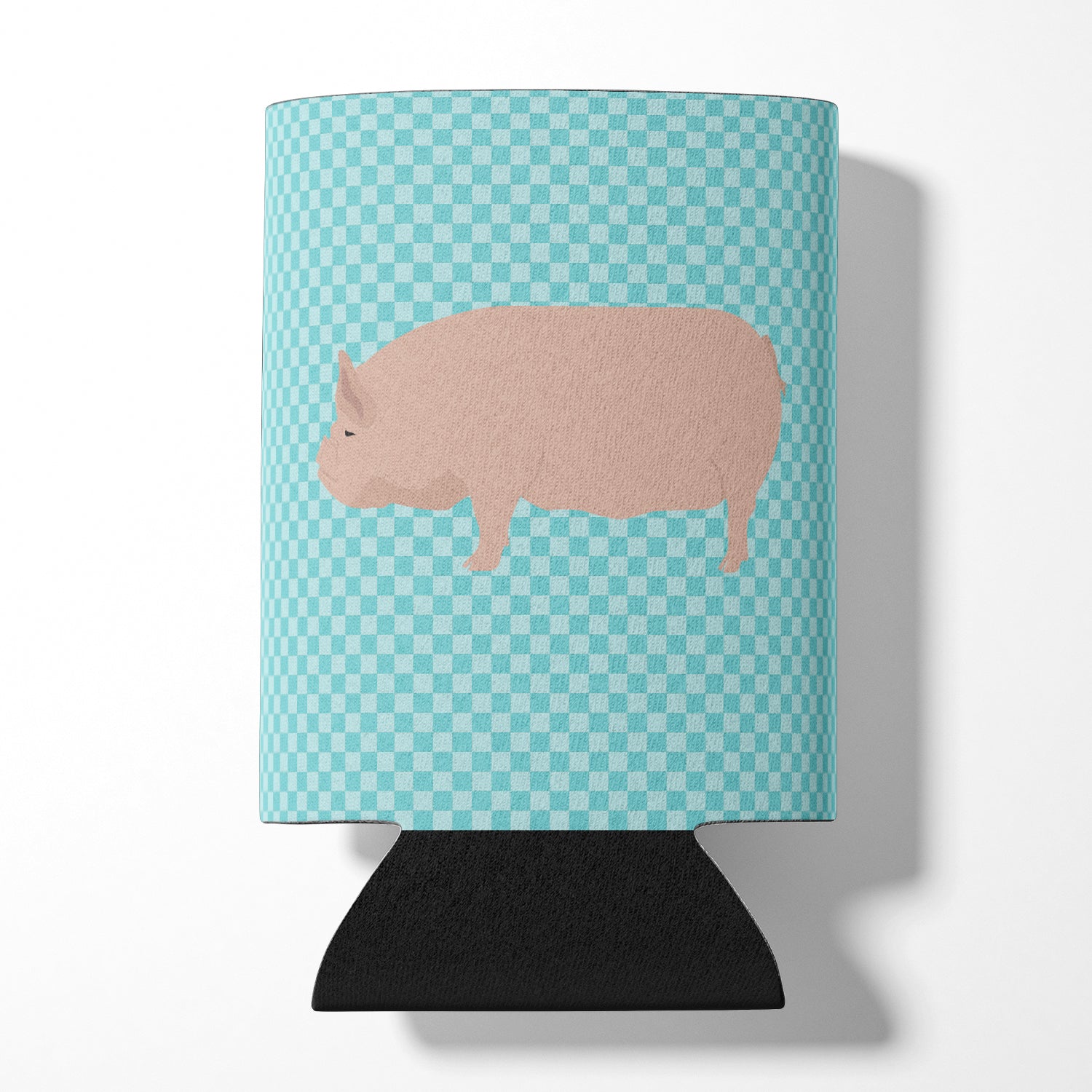 Welsh Pig Blue Check Can or Bottle Hugger Cooler Sleeve for Standard 12 oz Cans, Insulated Foam Beer & Soda Can Hugger Reusable