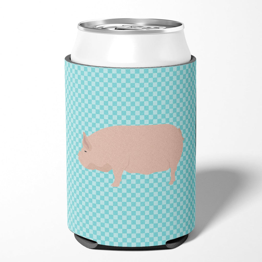 Welsh Pig Blue Check Can or Bottle Hugger Cooler Sleeve for Standard 12 oz Cans, Insulated Foam Beer & Soda Can Hugger Reusable