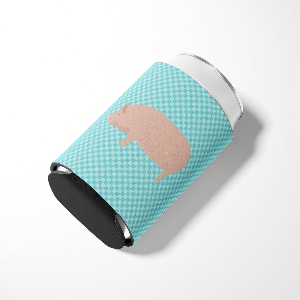 Welsh Pig Blue Check Can or Bottle Hugger Cooler Sleeve for Standard 12 oz Cans, Insulated Foam Beer & Soda Can Hugger Reusable