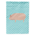 Welsh Pig Blue Check House Flag 28x40 Porch Sleeve Pole Decorative Outside Yard Banner Artwork Wall Hanging, Polyester